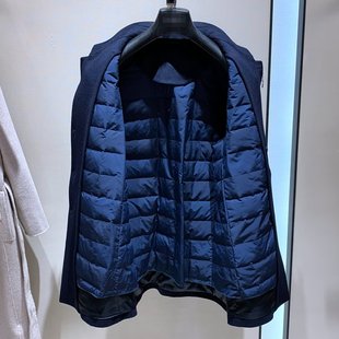 立领舒适简约毛呢大外套 商务男呢子大衣时尚 促销 可卸羽绒内胆新款