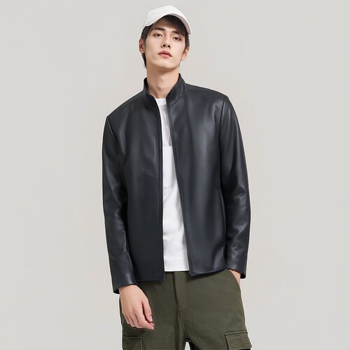 皮衣外套男，皮夹克，方仕