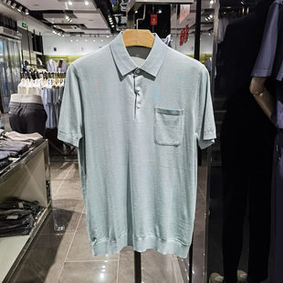 蚕丝棉商务翻领高端时尚休闲短袖T恤男夏季新款舒适体恤凯文凯利
