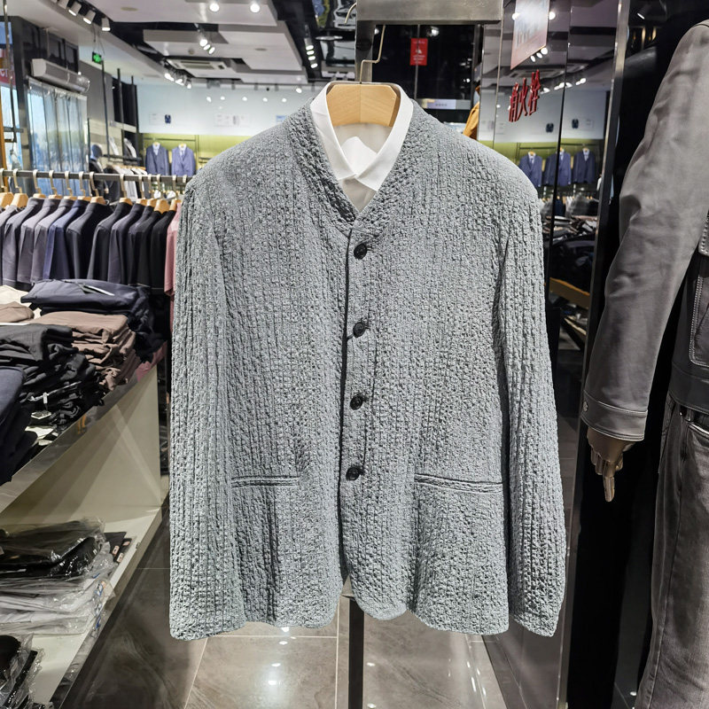 意大利进口面料高端羊毛立领西服男新款时尚休闲西装西便服诺丁山