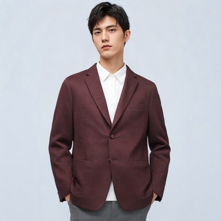 限时促销高端纯羊毛呢西服男新款商务时尚休闲舒适呢子西装外套