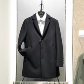 休闲西装 商务时尚 领呢子外方仕 羊毛呢大衣男春秋帅气新款 中长款
