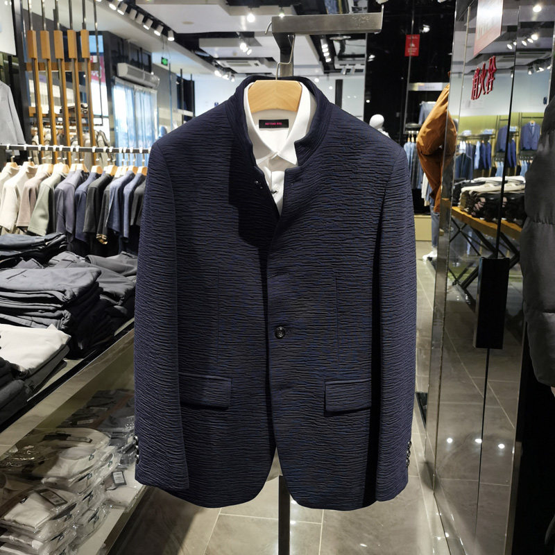 高端羊毛棉立领西服男新款商务时尚舒适休闲西装西便服外套诺丁山