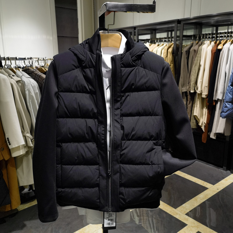 三合一高端可卸白鸭羽绒连帽马甲时尚男士冬季新款保暖外套诺丁山