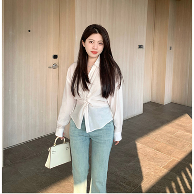 LARGEEYE法式气质V领短袖T恤