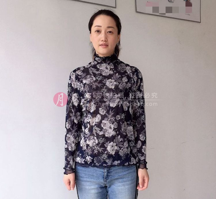 真丝网眼长袖打底衫桑蚕丝上衣