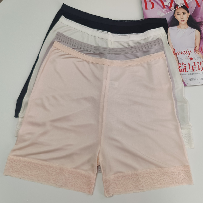 夏女士双面真丝针织防走光安全裤100%桑蚕丝打底裤短裤保险裤短款