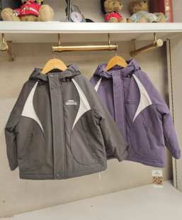 英国泰迪熊&专柜童装冬款 内里加厚棉工装机能风连帽棉外套 WJ14