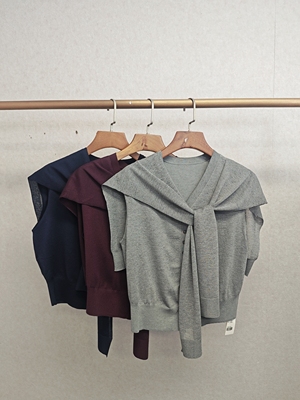 Ka系列＆专柜25秋 时尚披肩短袖针织衫 646