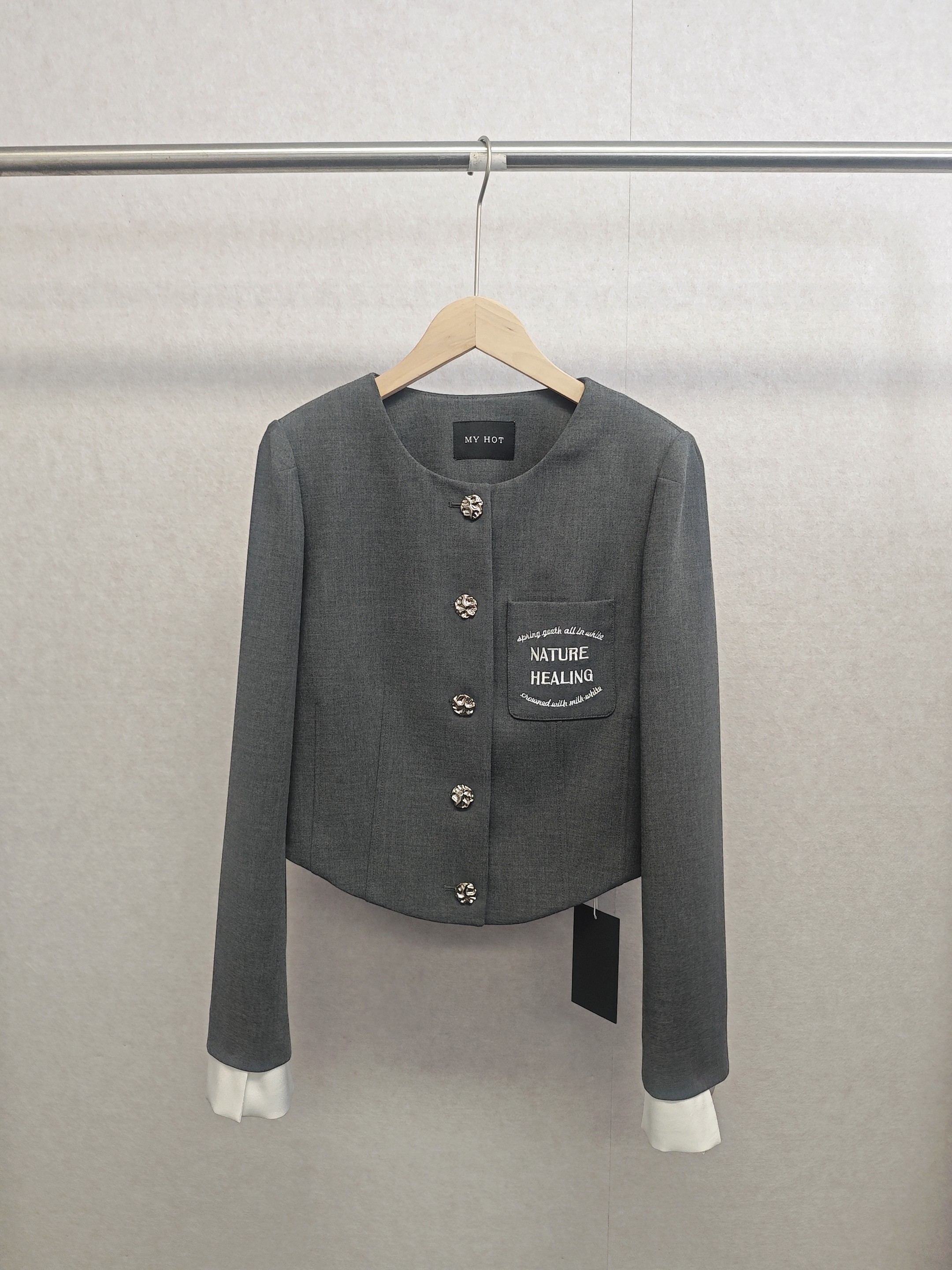 大牌h专柜＆25春款福利 拼接袖时尚短外套（可换码）13136,女装/女士精品,西装,淘宝优惠券,粉丝福利购,淘宝优惠卷