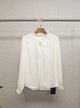 大牌h专柜&25春款福利 高级感木耳边长袖衬衫（仅换码）14669