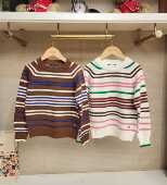 针织衫 百搭撞色条纹长袖 G5WW09 清仓 英国泰迪熊＆专柜童装