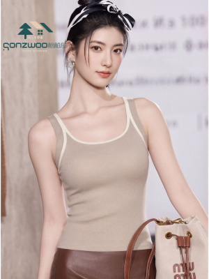 松*屋＆7416 专柜新款 撞色U领臻暖羊毛保暖背心 7A乳胶透气内杯