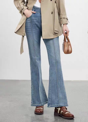 2XL码 佧 棉质复古水洗牛仔喇叭裤 16231