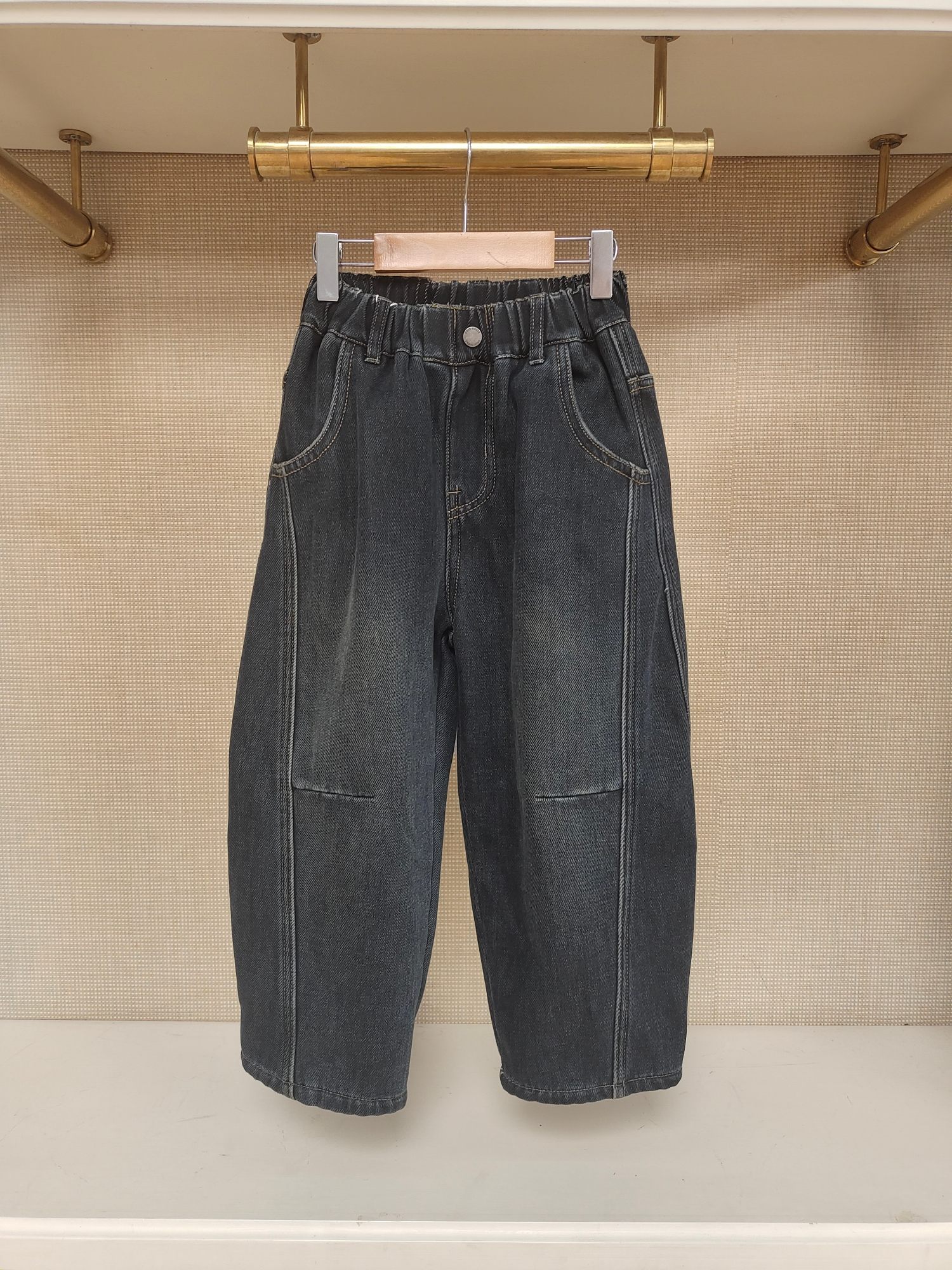 英国泰迪熊＆专柜童装冬款 加绒加厚 棉质百搭舒适牛仔裤 WP08