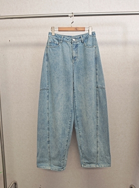 大牌h专柜＆25春款福利 门店爆款 显瘦香蕉阔腿牛仔裤 14366