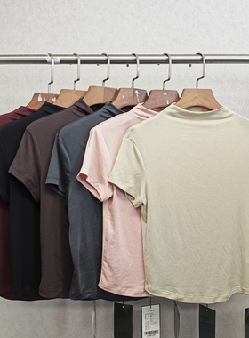 大牌h专柜25夏款＆天丝+绵羊毛 纯色百搭亲肤短袖针织衫 15179