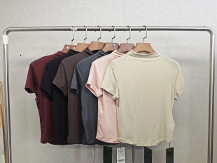 针织衫 大牌h专柜25夏款 纯色百搭亲肤短袖 绵羊毛 15179 ＆天丝