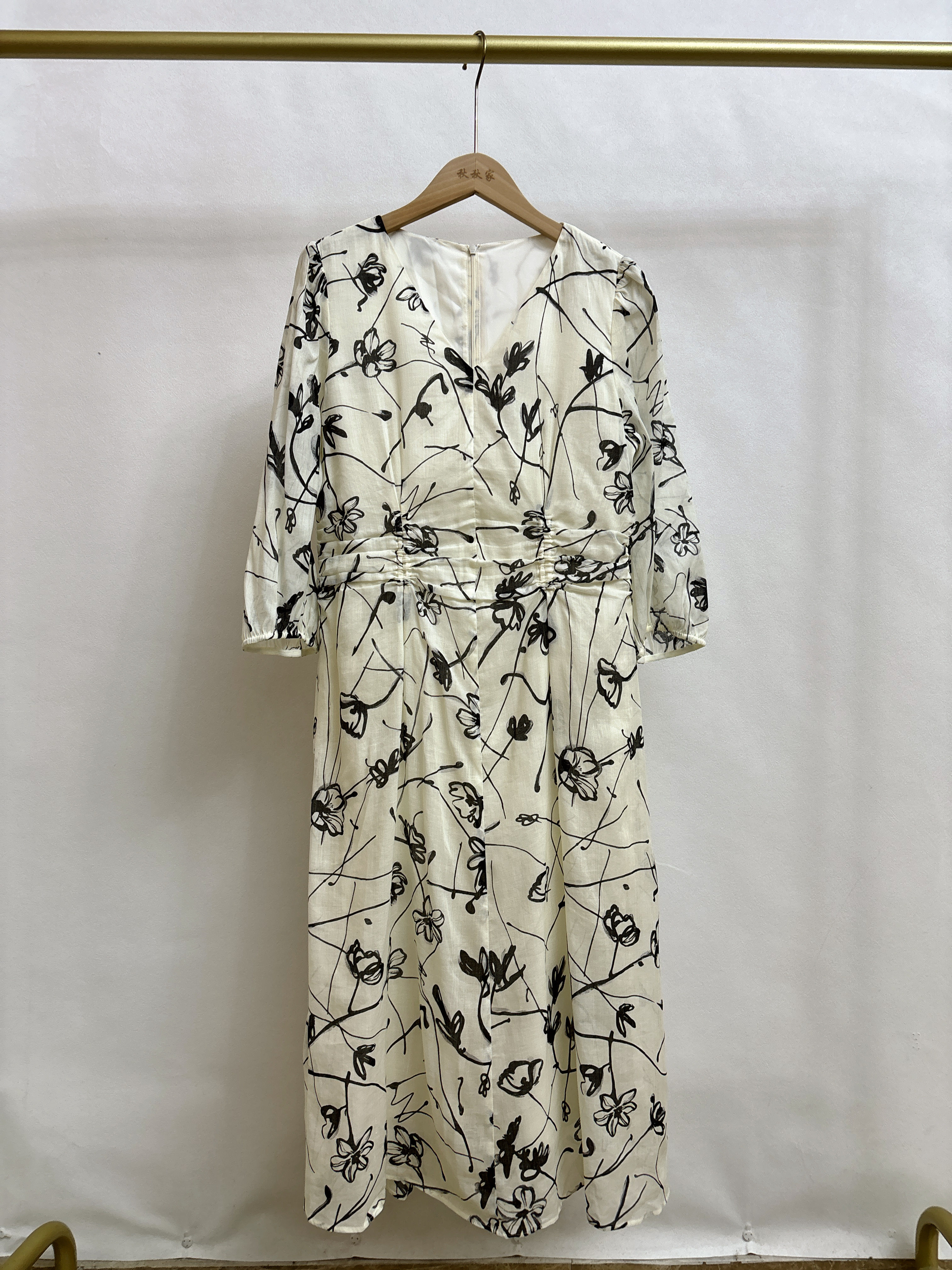 S系列&专柜25春款福利 苎麻+棉 国风系水墨风中袖连衣裙 可换码