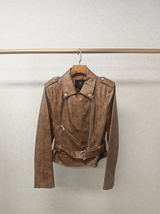 仅换码 复古短皮衣机车服外套 290 福利 Ka系列＆专柜24秋款