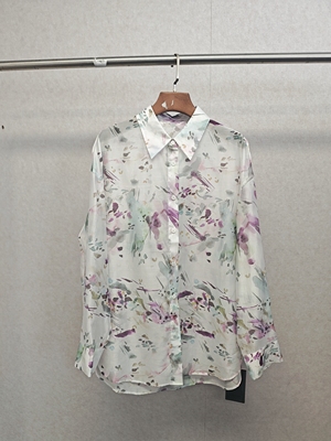大牌h专柜25夏款＆天丝款 碎花长袖衬衫（可换码）15540