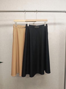 仅换码 伞裙 14373 福利＆设计感高腰百搭长裙A版 大牌h专柜25春款