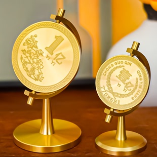 【转一亿小目标】创意黄铜摆件一个亿转转高档轻奢客厅办公桌旋转