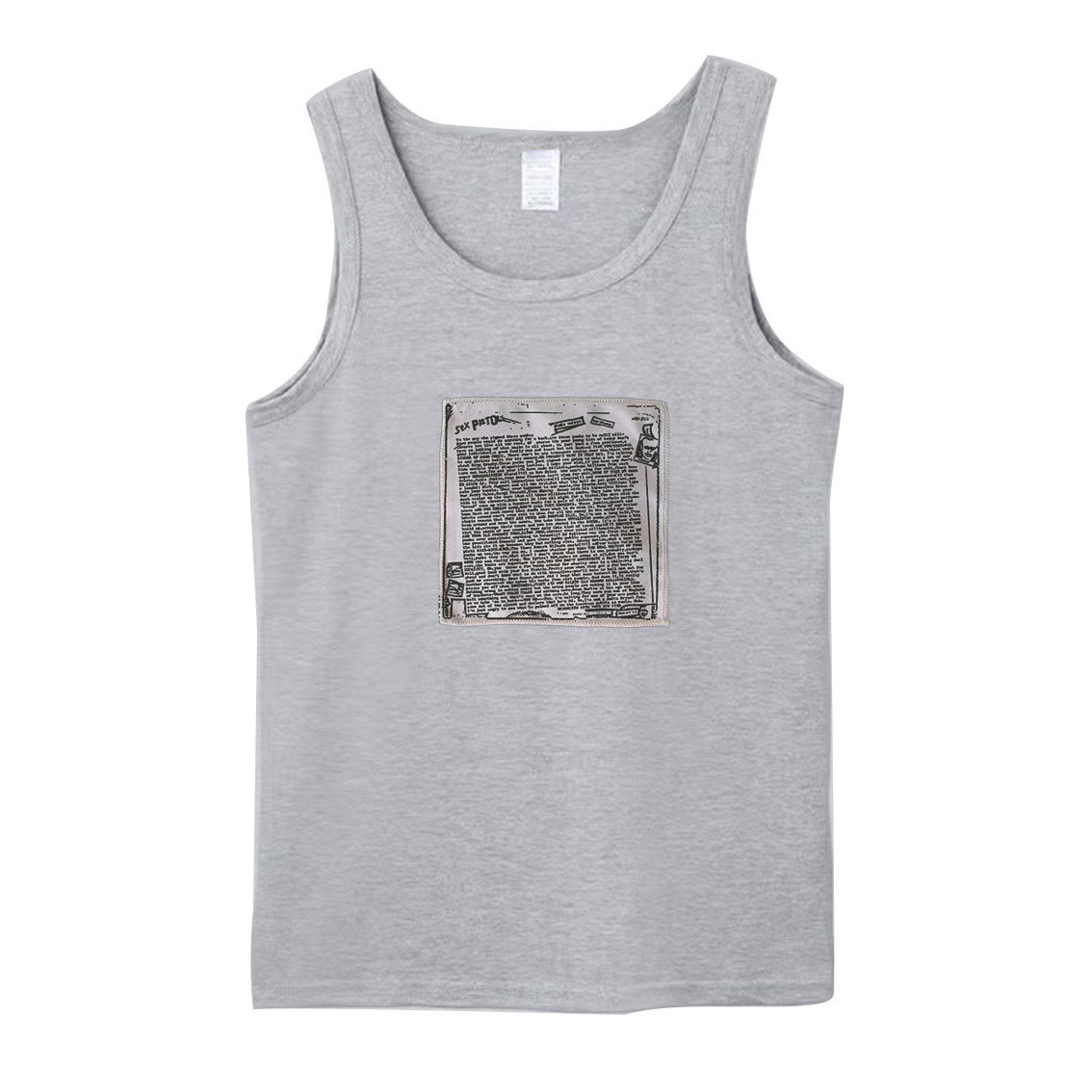 sex pistols 复古手写文字摇滚贴布印花男女纯棉中性款背心吊带