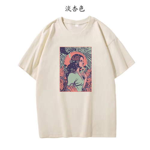 Lana del rey 打雷姐 复古美女歌手摇滚民谣流行文艺纯棉圆领T恤