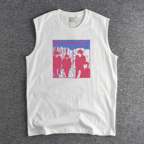 my bloody Valentine MBV punk手工拓印设计感男女纯棉无袖坎肩T