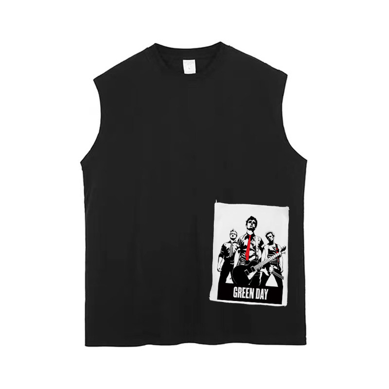 green day ramones clash punk rock band复古圆领纯棉坎肩无袖背
