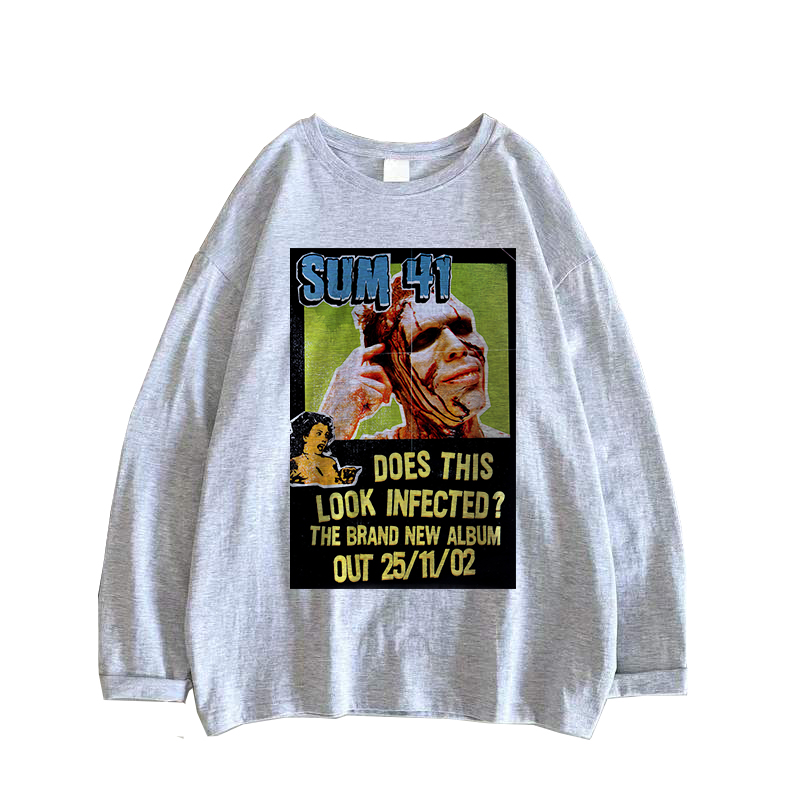 sum41 blink 182 pop punk流行朋克骷髅印花男女春秋长袖打底T恤