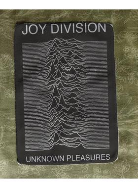 joy division快乐分裂脉冲波形印花柔软桃皮绒布贴包包衣服配件