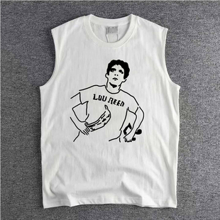 reed朋克手绘设计感纯棉坎肩 lou 地下丝绒velvet underground