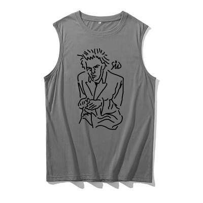 sex pistols sid vicious性手枪朋克风punk手绘设计感纯棉坎肩