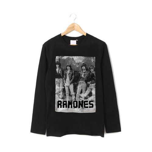 复古ramones雷蒙斯经典摇滚朋克手工贴布印花纯棉男女长袖T恤卫衣