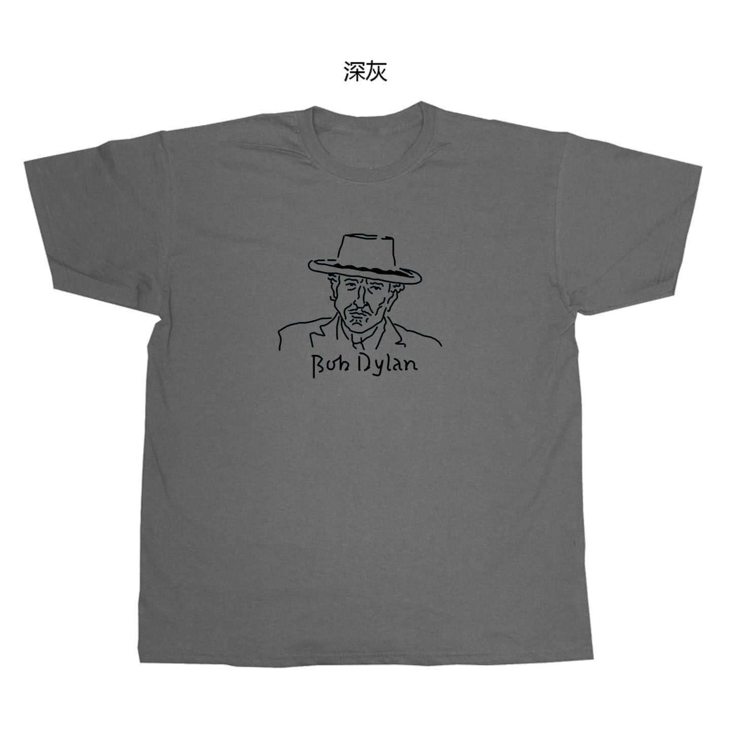 bob dylan鲍勃迪伦folk rock民谣诗人手绘设计感纯棉短袖T恤