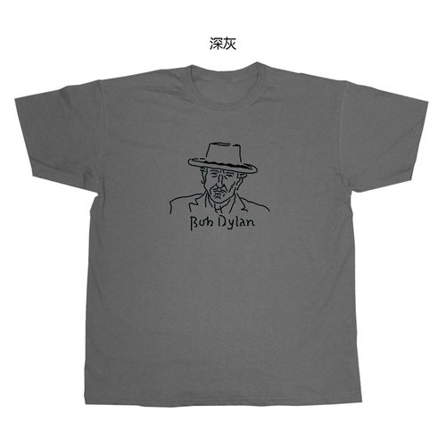 bob dylan鲍勃迪伦folk rock民谣诗人手绘设计感纯棉短袖T恤