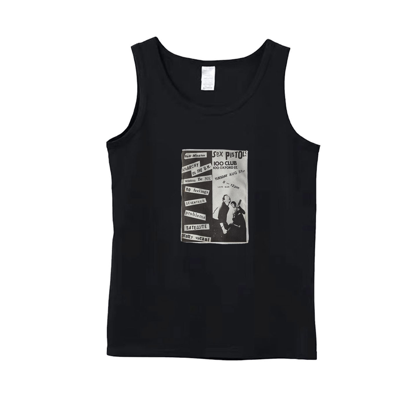 地下朋克性手枪sex pistols摇滚贴布印花男女纯棉中性款背心吊带T