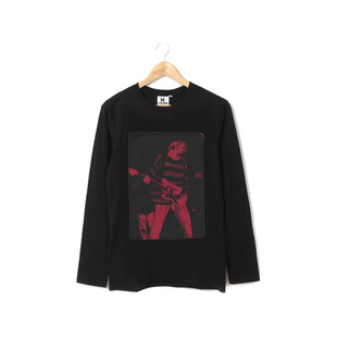 涅槃乐队柯本手工贴布印花摇滚朋克风nirvana纯棉男女长袖T恤卫衣