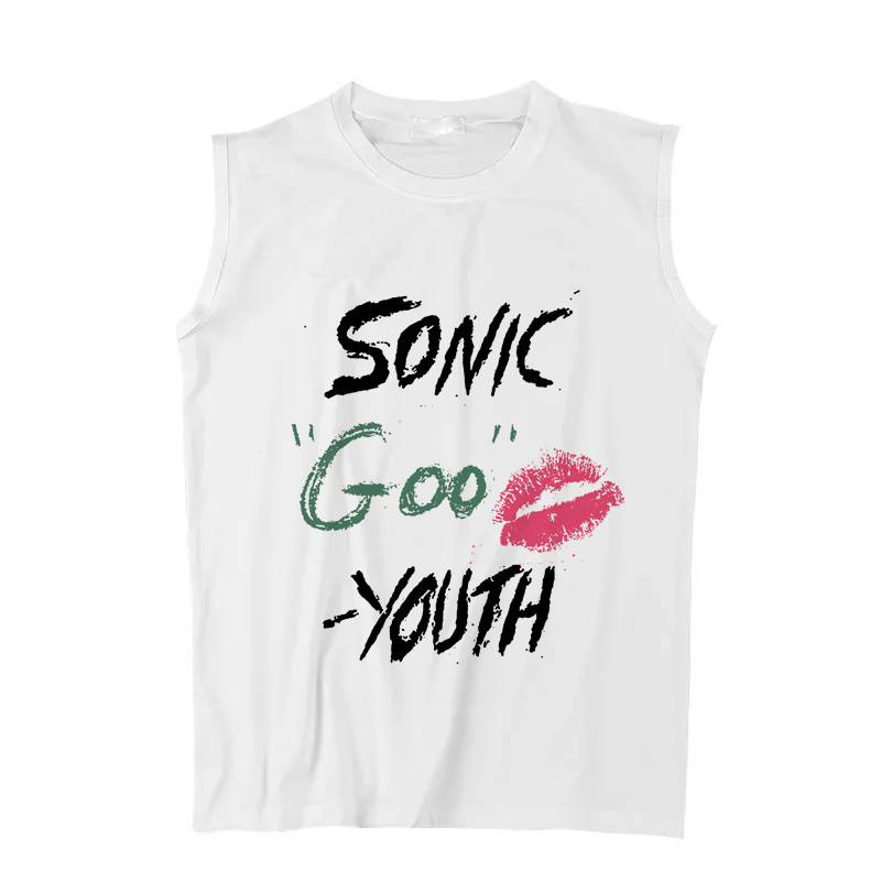 sonic youth goo 音速青年手绘印花 个性朋克透气坎肩背心无袖T恤