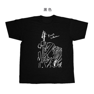 kurt cobain柯本调吉他涅盘手绘设计朋克摇滚punk男女纯棉短袖T恤