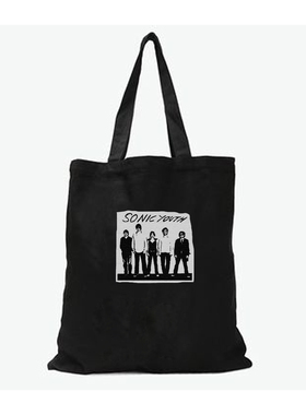 朋克风sonic youth音速青年punk rock个性粗粝摇滚黑色帆布包袋子