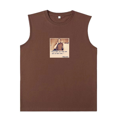 布考斯基找到你爱的事让它干掉你诗人引语纯棉无袖背心坎肩T恤