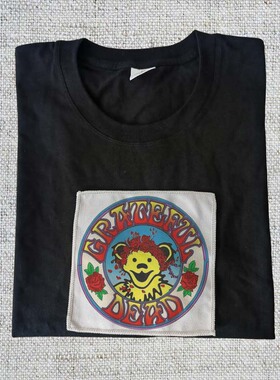 the grateful dead感恩而死复古摇滚乐队贴布男女纯棉背心无袖T恤