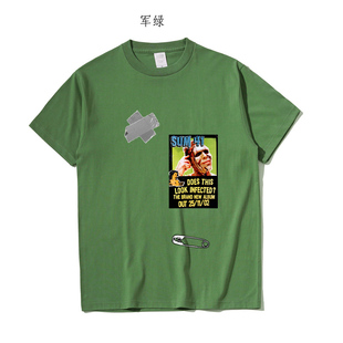 sum 41 fall out boy青春流行朋克pvc胶印摇滚punk纯棉短袖T恤