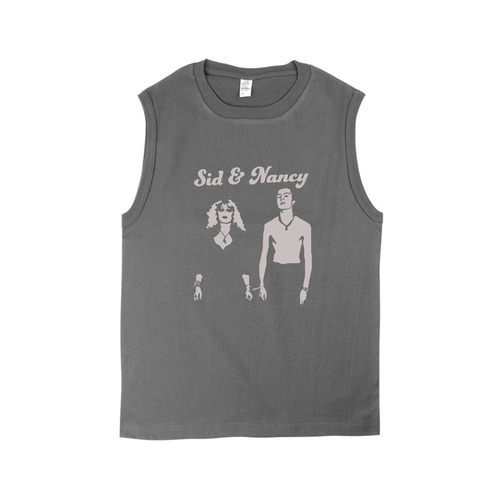 sex pistols sid and nancy朋克摇滚厚板印花男女纯棉无袖坎肩T恤