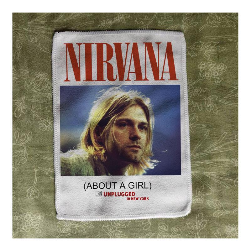 nirvana kurt cobain涅盘柯本喷印摇滚桃皮绒布贴包包衣服配件