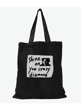 pink floyd shine on you crazy diamond平克摇滚黑色帆布包袋