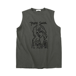 patti smith帕蒂史密斯女性朋克icon手绘设计感纯棉无袖坎肩T恤